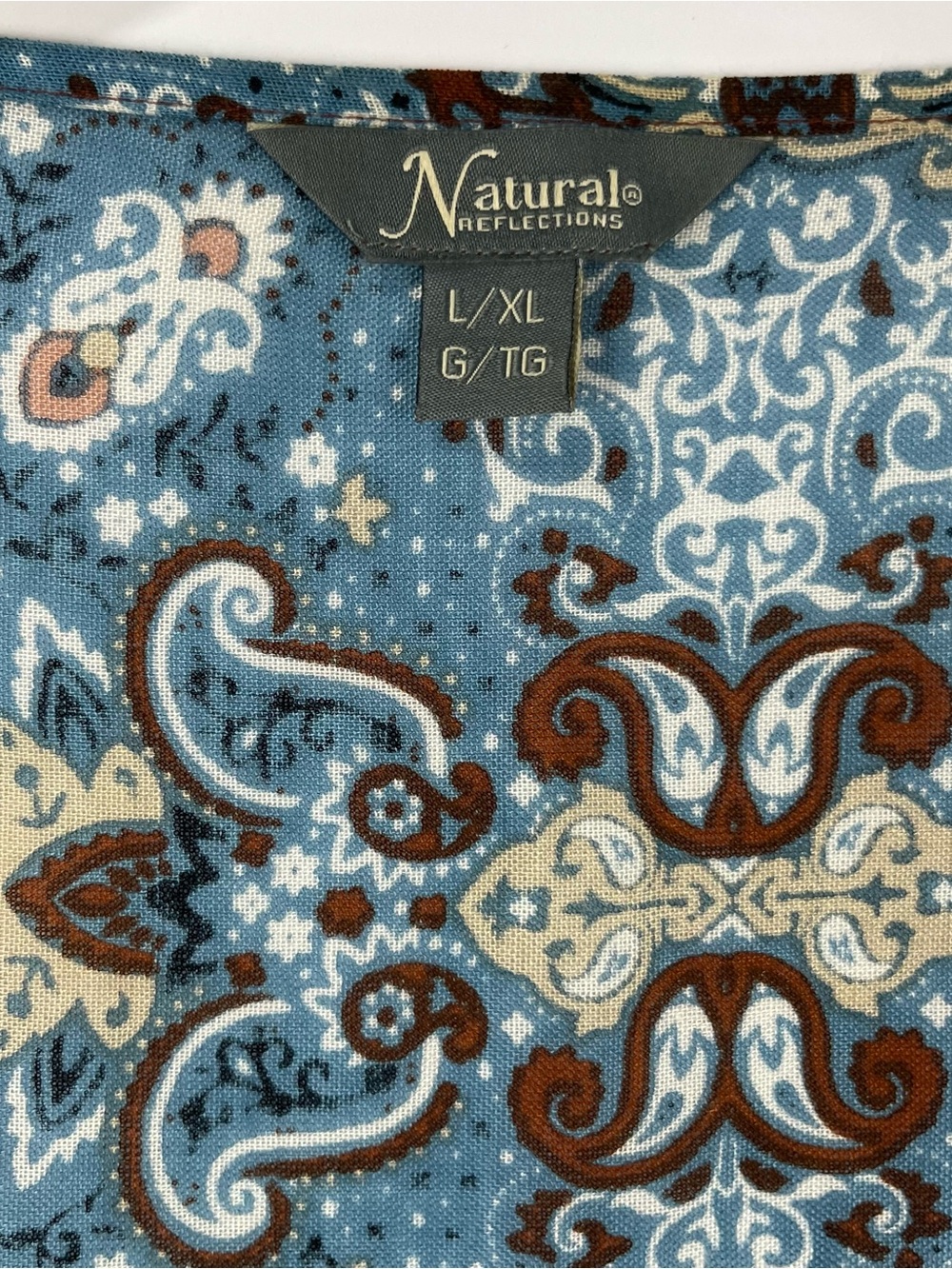 Natural Reflections L/XL Boho Paisley Kimono Cardigan Open Front Flowy - Picture 4 of 7